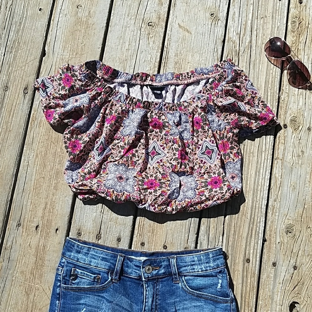 Rue 21 Flowy Floral Crop Top, medium